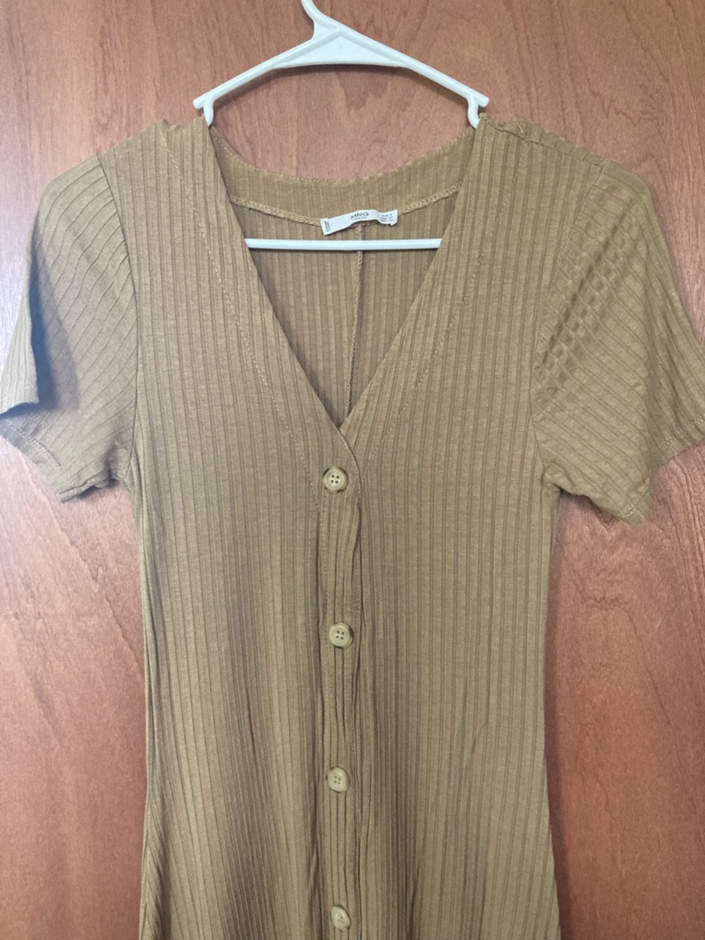 Mango Ribbed Button-Front Maxi Dress - Picture 2 of 6